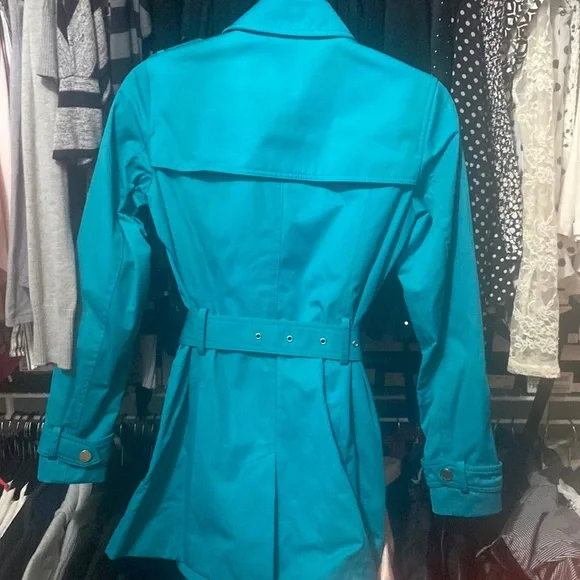Michael Kors Turquoise Trench Coat - Picture 4 of 11